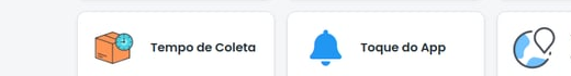 Tela de Configurações mostrando o card Tempo de Coleta