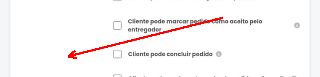 Configuração global - Cliente pode concluir pedido